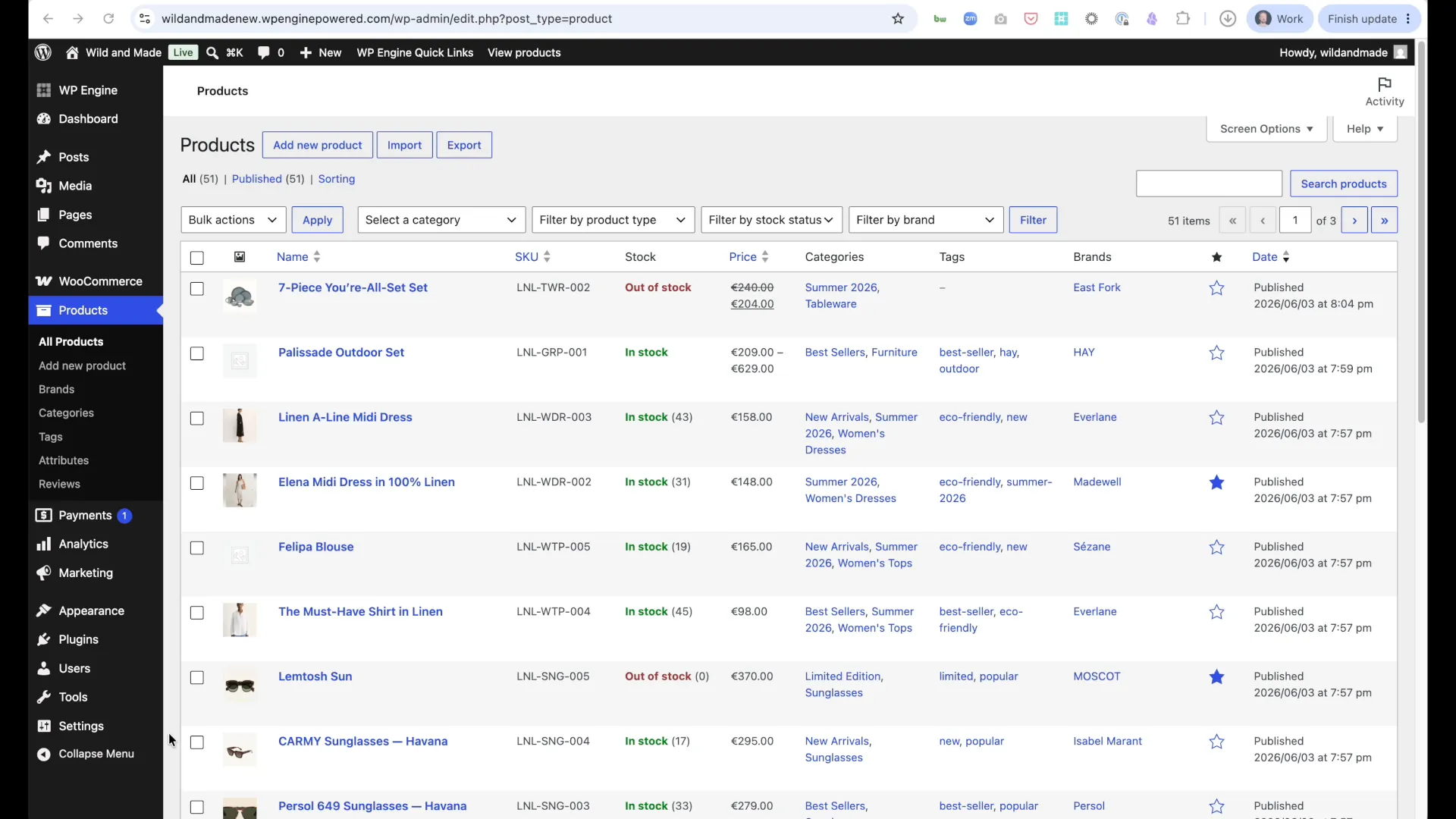 BigCommerce data migration interface