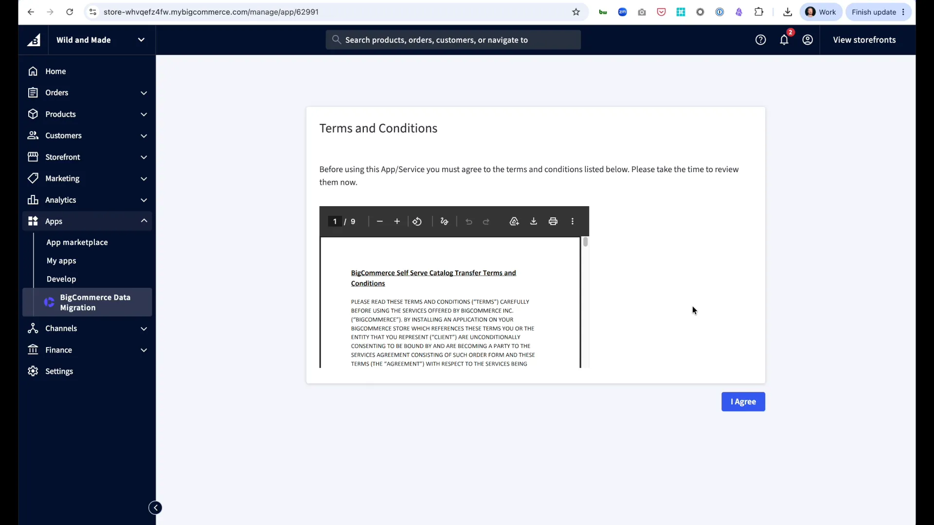 Migration complete confirmation