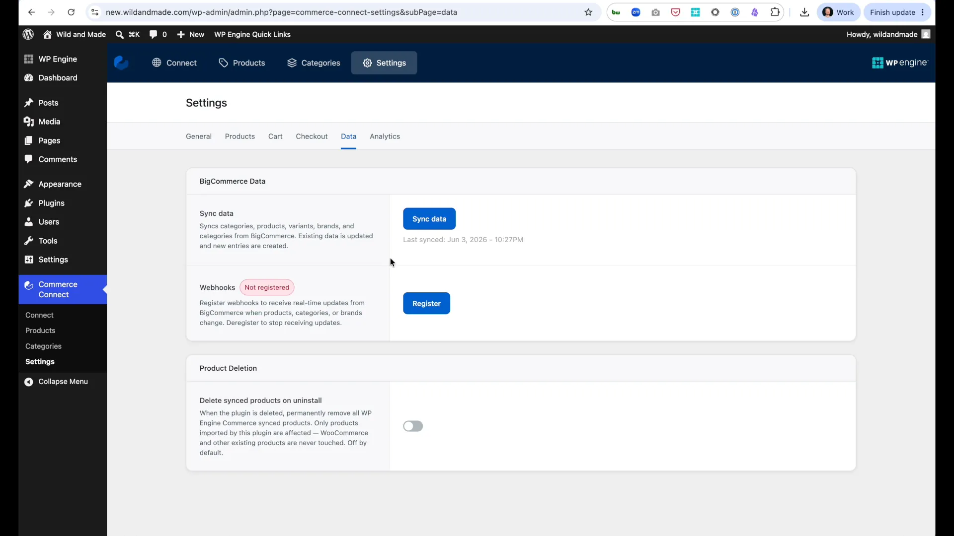 Products grid on shop page