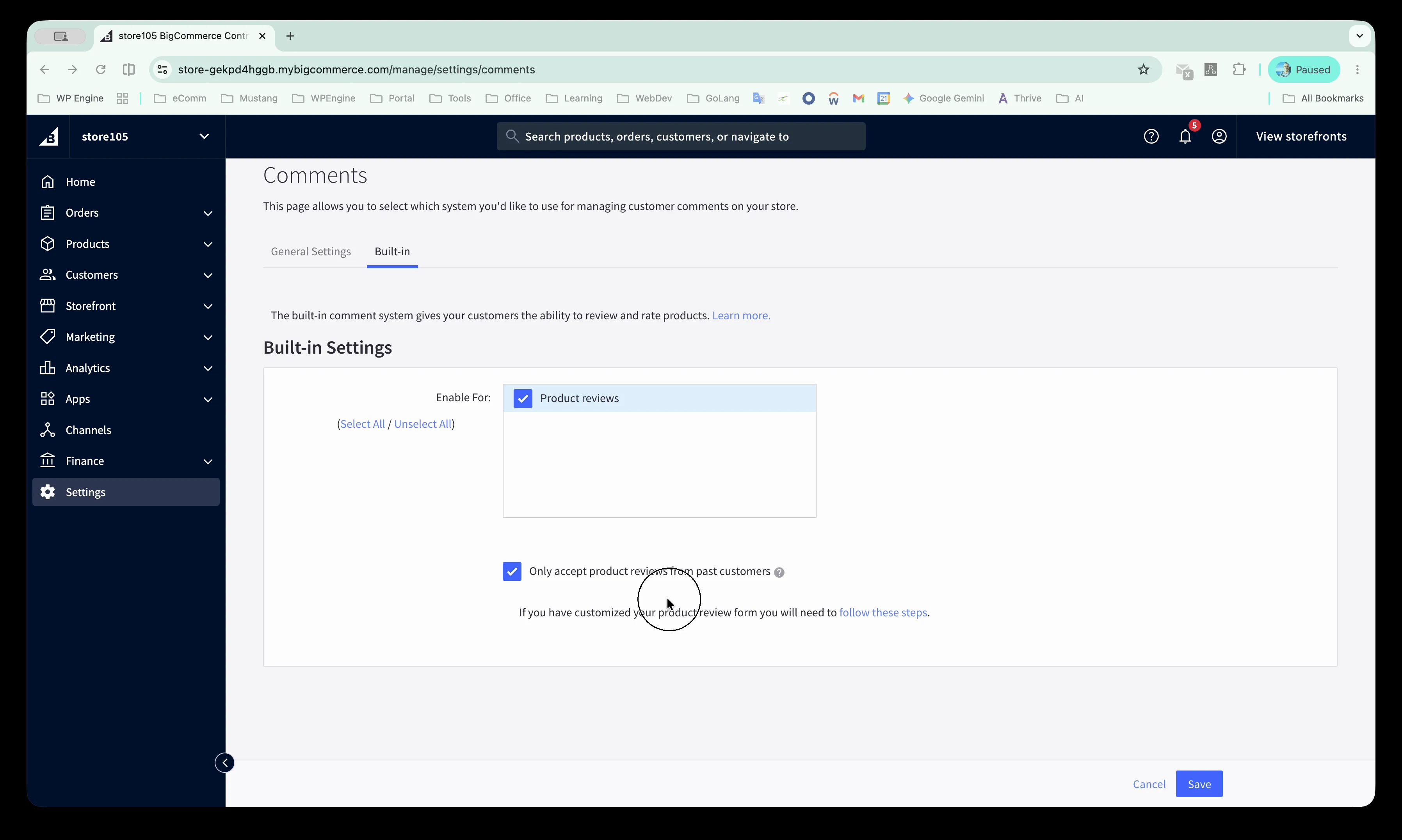 BigCommerce Review Moderation Interface